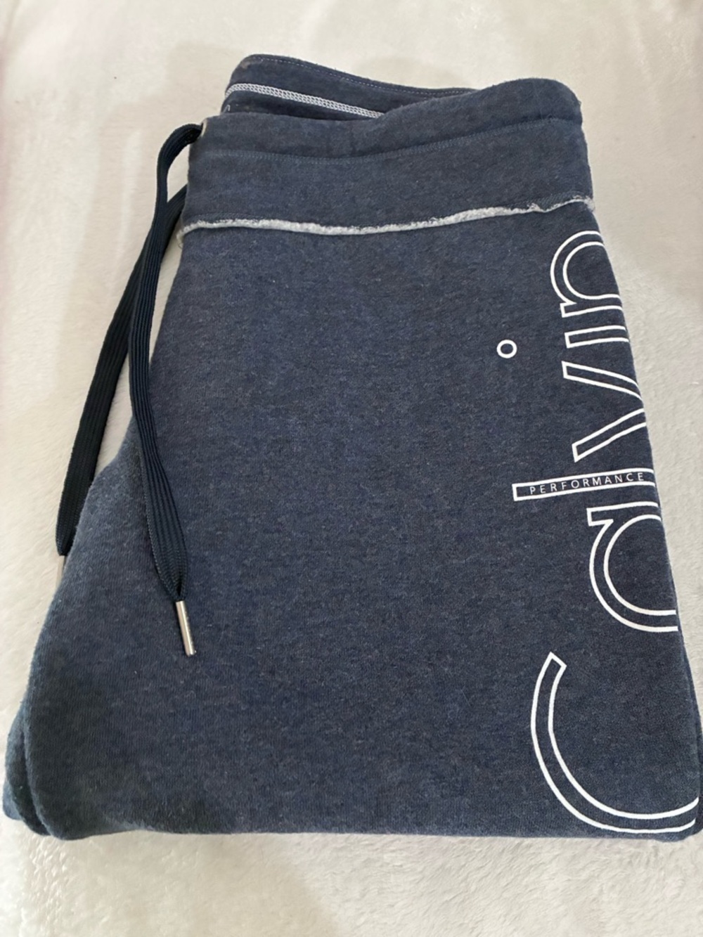 Calvin Klein Navy Jogger Sweatpants | Logo Side | Cozy Lounge Fit - Picture 4 of 9
